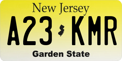 NJ license plate A23KMR