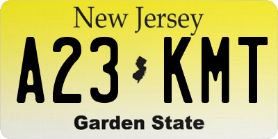 NJ license plate A23KMT