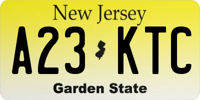 NJ license plate A23KTC