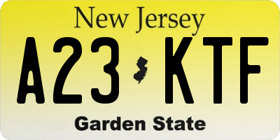 NJ license plate A23KTF