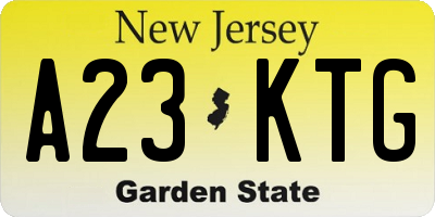 NJ license plate A23KTG