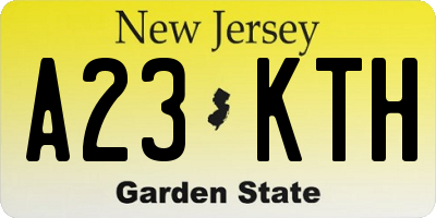 NJ license plate A23KTH