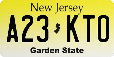 NJ license plate A23KTO