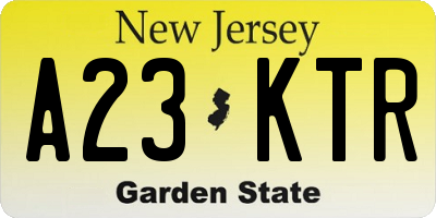 NJ license plate A23KTR