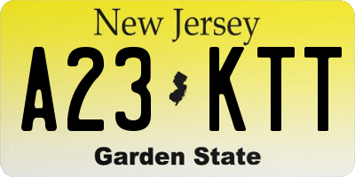NJ license plate A23KTT