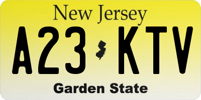 NJ license plate A23KTV