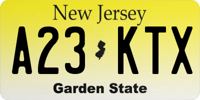 NJ license plate A23KTX