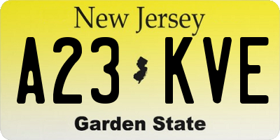 NJ license plate A23KVE