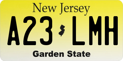 NJ license plate A23LMH