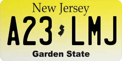 NJ license plate A23LMJ