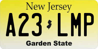 NJ license plate A23LMP