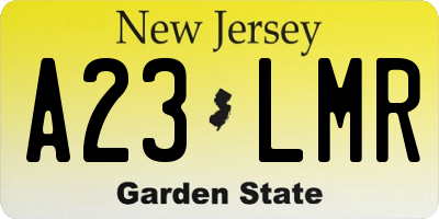 NJ license plate A23LMR