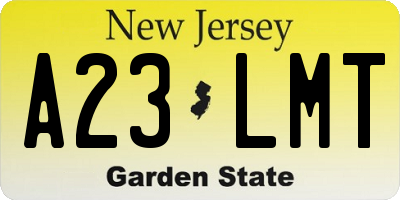 NJ license plate A23LMT