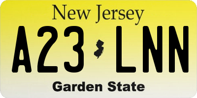 NJ license plate A23LNN