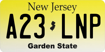 NJ license plate A23LNP