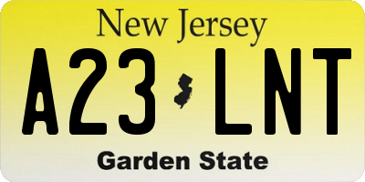 NJ license plate A23LNT