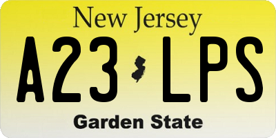 NJ license plate A23LPS