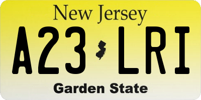 NJ license plate A23LRI