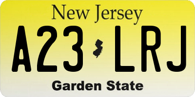 NJ license plate A23LRJ