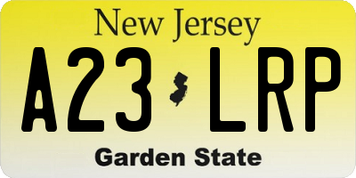 NJ license plate A23LRP