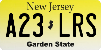 NJ license plate A23LRS