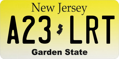 NJ license plate A23LRT