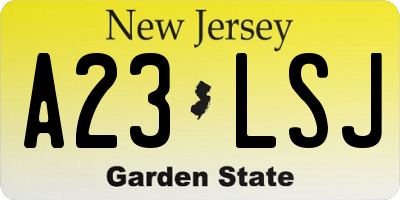 NJ license plate A23LSJ