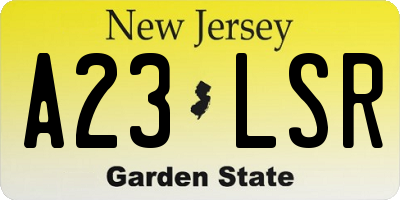 NJ license plate A23LSR