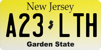NJ license plate A23LTH