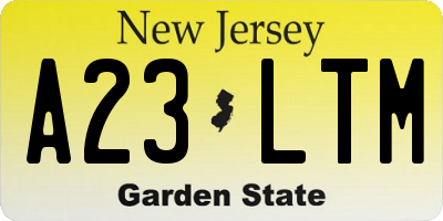 NJ license plate A23LTM