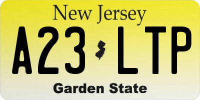 NJ license plate A23LTP