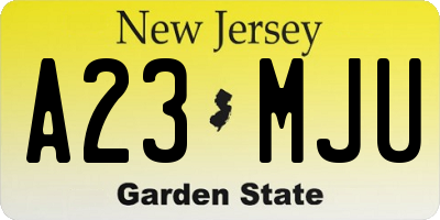 NJ license plate A23MJU