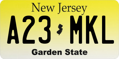 NJ license plate A23MKL