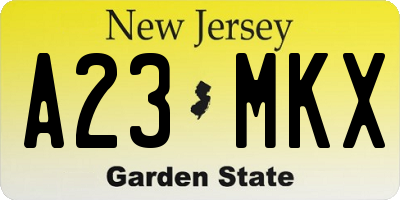 NJ license plate A23MKX