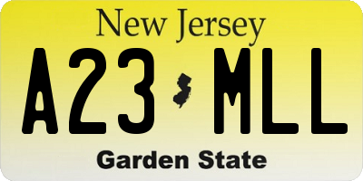 NJ license plate A23MLL