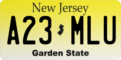 NJ license plate A23MLU