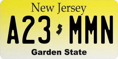 NJ license plate A23MMN