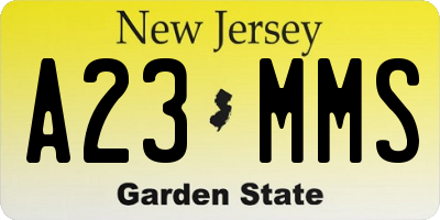 NJ license plate A23MMS