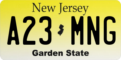 NJ license plate A23MNG