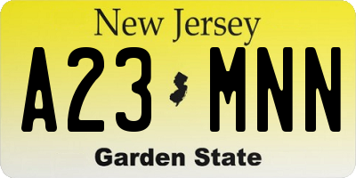 NJ license plate A23MNN