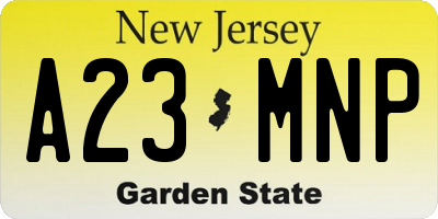 NJ license plate A23MNP