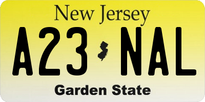 NJ license plate A23NAL