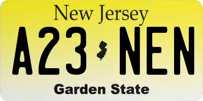 NJ license plate A23NEN