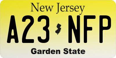 NJ license plate A23NFP