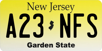 NJ license plate A23NFS