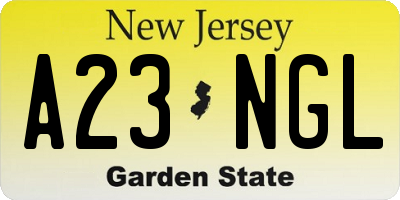 NJ license plate A23NGL