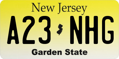 NJ license plate A23NHG
