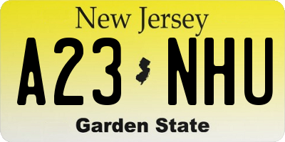 NJ license plate A23NHU