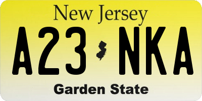 NJ license plate A23NKA