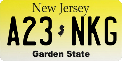 NJ license plate A23NKG